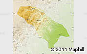 Physical Map of Jarud Qi, lighten