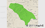 Political Map of Jarud Qi, shaded relief outside