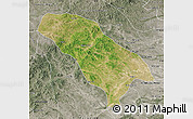 Satellite Map of Jarud Qi, semi-desaturated