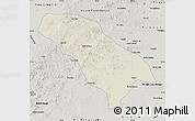 Shaded Relief Map of Jarud Qi, semi-desaturated