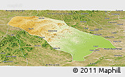 Physical Panoramic Map of Jarud Qi, satellite outside