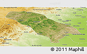 Satellite Panoramic Map of Jarud Qi, physical outside