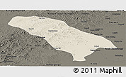 Shaded Relief Panoramic Map of Jarud Qi, darken