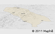 Shaded Relief Panoramic Map of Jarud Qi, lighten, desaturated