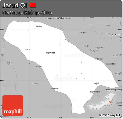 Gray Simple Map of Jarud Qi