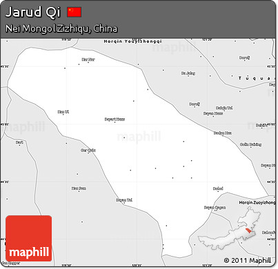 Silver Style Simple Map of Jarud Qi