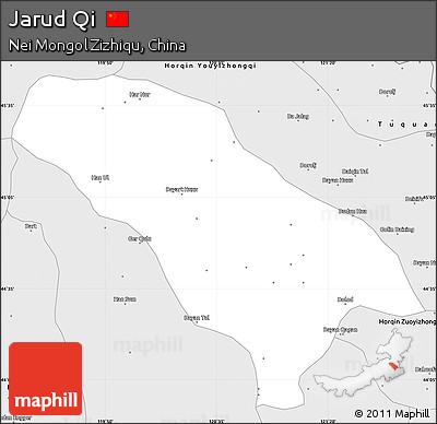 Silver Style Simple Map of Jarud Qi