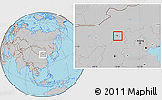 Gray Location Map of Jining Shi