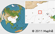 Satellite Location Map of Jining Shi, highlighted country
