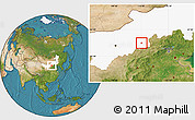 Satellite Location Map of Jining Shi, highlighted parent region