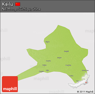 Physical 3D Map of Kailu, cropped outside