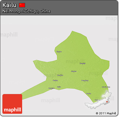 Physical 3D Map of Kailu, cropped outside