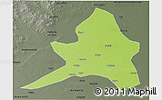 Physical 3D Map of Kailu, darken, semi-desaturated