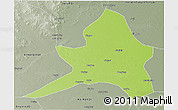 Physical 3D Map of Kailu, semi-desaturated