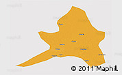 Political 3D Map of Kailu, cropped outside