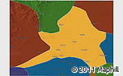 Political 3D Map of Kailu, darken