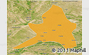 Political 3D Map of Kailu, satellite outside