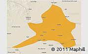 Political 3D Map of Kailu, shaded relief outside