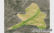 Satellite 3D Map of Kailu, darken, semi-desaturated