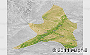 Satellite 3D Map of Kailu, lighten, desaturated