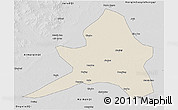 Shaded Relief 3D Map of Kailu, desaturated
