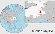 Gray Location Map of Kailu, highlighted parent region
