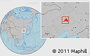 Gray Location Map of Kailu, hill shading