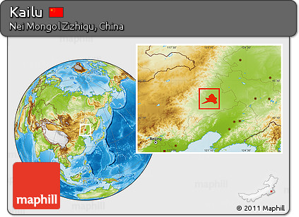 Physical Location Map of Kailu