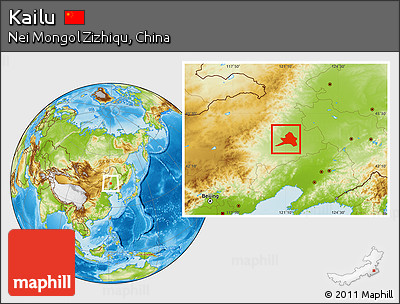 Physical Location Map of Kailu