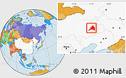 Political Location Map of Kailu, highlighted country