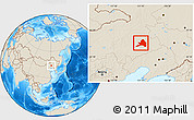 Shaded Relief Location Map of Kailu