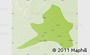 Physical Map of Kailu, lighten