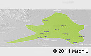 Physical Panoramic Map of Kailu, lighten, desaturated