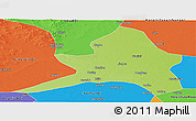 Physical Panoramic Map of Kailu, political outside