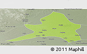 Physical Panoramic Map of Kailu, semi-desaturated
