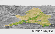 Satellite Panoramic Map of Kailu, desaturated