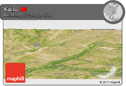 Satellite Panoramic Map of Kailu
