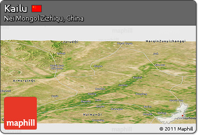Satellite Panoramic Map of Kailu