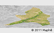 Satellite Panoramic Map of Kailu, lighten, desaturated