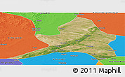 Satellite Panoramic Map of Kailu, political outside
