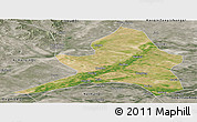 Satellite Panoramic Map of Kailu, semi-desaturated