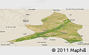 Satellite Panoramic Map of Kailu, shaded relief outside