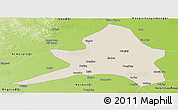 Shaded Relief Panoramic Map of Kailu, physical outside