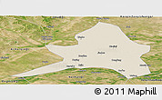 Shaded Relief Panoramic Map of Kailu, satellite outside