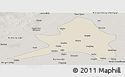 Shaded Relief Panoramic Map of Kailu, semi-desaturated