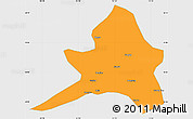 Political Simple Map of Kailu, single color outside