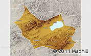 Physical 3D Map of Liangcheng, lighten, semi-desaturated