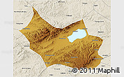 Physical 3D Map of Liangcheng, shaded relief outside