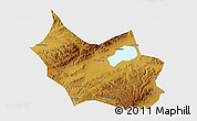 Physical 3D Map of Liangcheng, single color outside