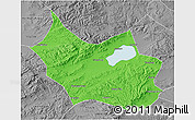 Political 3D Map of Liangcheng, desaturated